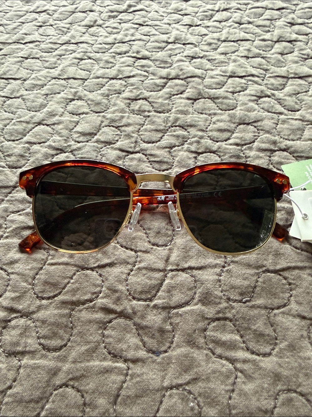 H&M Tortoiseshell Clubmaster Sunglasses with Dark Lenses